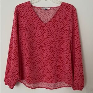 Michelle McDowell Pink Polka Dot Blouse| Size Medium